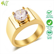 Nhẫn nam mạ vàng 18k đính đá nhẫn nam mạ vàng cao cấp nhẫn nam mạ vàng đính đá không gỉ không đen xà