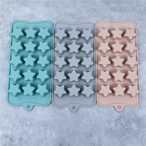 15-Piece Five-Pointed Star Silicone Chocolate Mold Creative Jelly Christmas Candy DIY Mold Ice Tray 