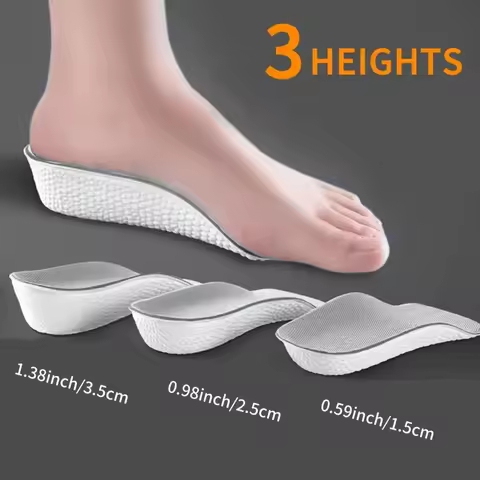 Arch Support Height Increase Insoles Half Pads Orthopedic Breathable Memory Foam 7 Points Lifts Shoe