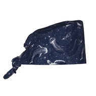 1pc Unisex Stylish Printed Work Cap - Adjustable, Lightweight & Dustproof, Dark Blue with White Sea 