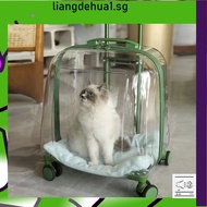 Pet Stroller Portable Large Space Pet Carrier Breathable Cat Stroller Transparent Cat Carrier Bag qw