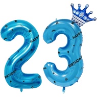 40 Inch Blue Foil Balloon Number 23,Crown 23th Birthday Party Decorative Balloons,Number Large Numbe