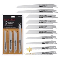 Eachlead  EC10 10PCS Saber Saw Blade / Reciprocating Saw Blade 6" 8" Rugged Tempered High Carbon Ste