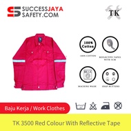 TK Working Jacket Baju Kerja 3500 Red Merah Safety Jacket Fitting Workwear
