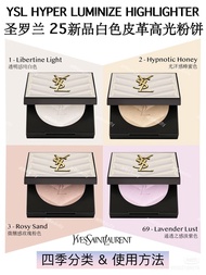 2025 Fashion New Arrival 40 Saint Laurent White Leather Pressed Powder Regular Version 5g Color Numb