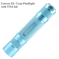 Original Convoy S2+ Cyan Flashlight with 519A R9080 CRI LED Floodlight 5A 12 Groups Buck Camping Hik