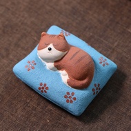 Yixing Zisha Tea Pet Lucky Cat Decoration Handmade Tea Ceremony Tea Set Accessories Tea Table Tea To