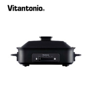 【Vitantonio】 多功能電烤盤（霧夜黑） VHP-10B-K 贈 深鍋＋小V手持式攪拌棒五件組 奶油白 VHB-20B-W_廠商直送