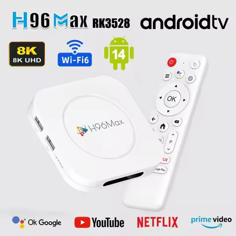 H96 MAX M1 PLUS RK3528 Smart TV Box Android 14 Smart TV Box 4GB 128GB Wifi6 BT5.4 8K HD Google Voice