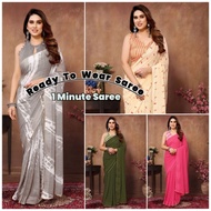 Georgette 1 Minute To Wear Saree /Sedia Untuk Memakai Saree