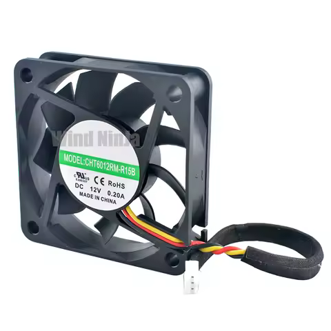 CHT6012RM-R15B 6cm 60mm 3pin Axial Fan DC12V 0.20A Cooling Fan for Switch Power Supply 60x60x15mm