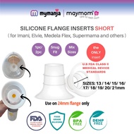Maymom Silicone Short Insert (13 - 21mm) for 24mm Wearable Breast Pump Flange Eufy Medela Momcozy Mo