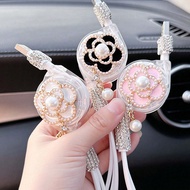 3-In-1 1m/3.28ft/39.37inch Floral Faux Pearl Design Multi-Purpose Retractable Charging Cable & Car C