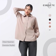 ESROCTE Celeste Top Women's Long Sleeve Oversized Cotton Shirt With Side Slit S-XL