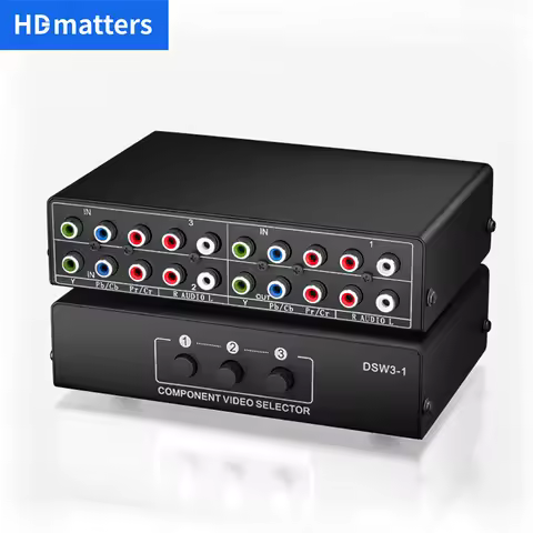 RGB component Switch selector box 3 in 1 out 5 RCA L/R Ypbpr component Switch AV Switcher hub for PS