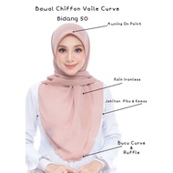 Bawal Curve Cotton Voile Bidang 50 Tudung Bawal Curve