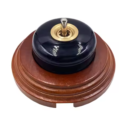 High Quality Wall Light Retro Ceramic Round Toggle Switch 2 Way Control For Home