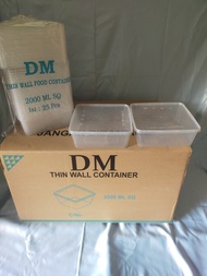 sale Dm thinwall container / kotak makan 2000ml SQ termurah @150 set
