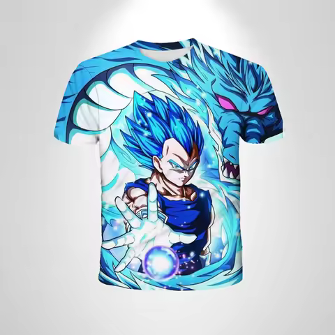 Dragon Ball Z Kids CosPlay T-shirt Japanese Anime Goku Super Saiyan Men's Clothing Boys T-shirt Brea