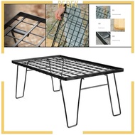 [Perfk] Outdoor Table Lightweight Metal Barbecue Table Multifunctional Desk Furniture Camping Grill Rack for Fishing BBQ Garden