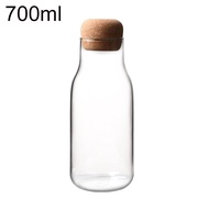 150/300/700ml Storage Bottle Spices Sugar Tea Coffee Cork Stopper Glass Jar Can