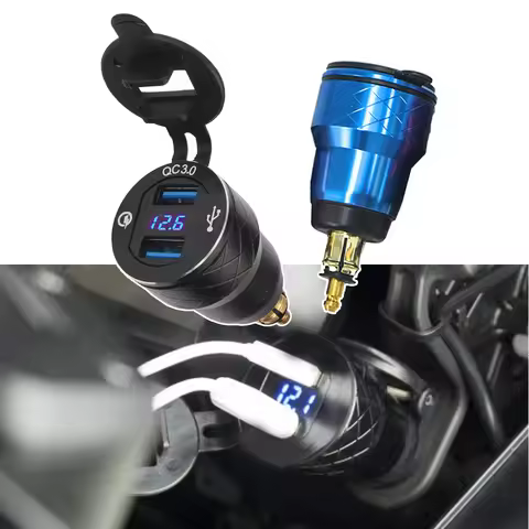 For BMW R1200GS R1250GS F800GS R9T R1300GS For DUCATI For Versys 300x QC 3.0 Dual USB Charger Plug S