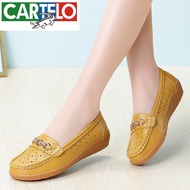 KY/🏅Cartelo Crocodile（CARTELO）Spring Summer Beanie Shoes Women's Genuine Leather Soft Leather Soft Surface Tendon Sole S