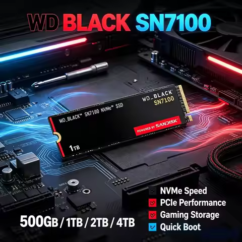 WD BLACK SN7100 M.2 2280 PCIe Gen4 NVMe Gaming SSD,1TB/2TB/4TB, High Speed Storage Compatible with P