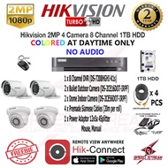 HIKVISION 2MP 4 Camera 8 Channel DVR 1TB HDD Turbo HD CCTV Package