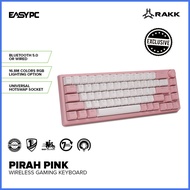 ☸ ✙ ∭ EasyPC| Rakk Pirah/Plus 66 Wireless Mechanical Keyboard| RGB| White Black, Pink