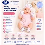 [IHAB Baby] Unisex Cotton Bonnet Mitten Booties Set