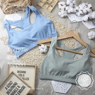 Beauty Lingerie - Cotton Cross-Back Singlet Bra Wireless Comfortable Sports Bra for Women, Breathabl