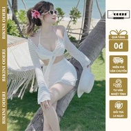 Size [M,L,XL] Bikini beach swimwear set of 4 cute 3D wavyPiece 922