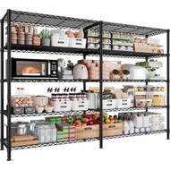 1500lbs Metal Shelving Unit Storage Shelves 61.7''w Wire Shelving, 5 Tier Pantry Shelves Kitchen She