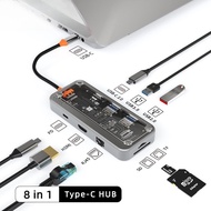 Hub USB-C 8 in 1 100W HDMI 4K 60Hz LAN 1Gbps อ่านการ์ด ZTEC รับประกัน1ปี โปรโมชั่น 448฿