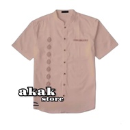 Promo Baju Koko Pria Putih Bordir Mewah Lengan Pendek Lag
