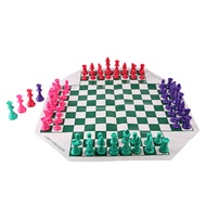 [svzfjuv] 4-Color Four Player Chess Set with Soft Chess Board for Kids and Adults