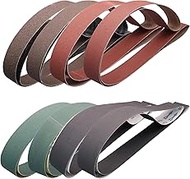 8 PCS 2x72 Sanding Belts Assortment, 2 x 72 Inch Grinding Belts 60 80 120 150 240 400 600 1000 Grit,