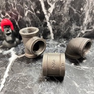 【拜爾家居】LOFT工業風水管配件_六分接頭/彎頭/三通