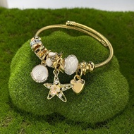 OLEVS Gelang Tangan Perempuan Original White Charm Bracelet For Woman Stainless Steel Luxury Ocean L