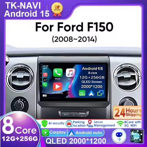 Android 15 Carplay Multimedia Player for Ford F150 P415 Raptor 2008-2014 E53 X5 M5 Autoradio Stereo 