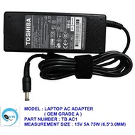 TOSHIBA PORTEGE 3500/ 3505/ 4000/ 4010/ 7000/ 7010 15V 5A ( 6.5 * 3.0mm ) LAPTOP AC ADAPTER ( OEM GR