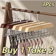 8-Hook Solid Wood Clothes Hanger Bra Hanger 360-Degree Rotation With Hook