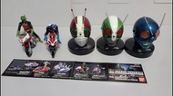 幪面超人 Kamen Rider The First 1號, 2號, V3 頭像 電單車 盒蛋/扭蛋 共5隻