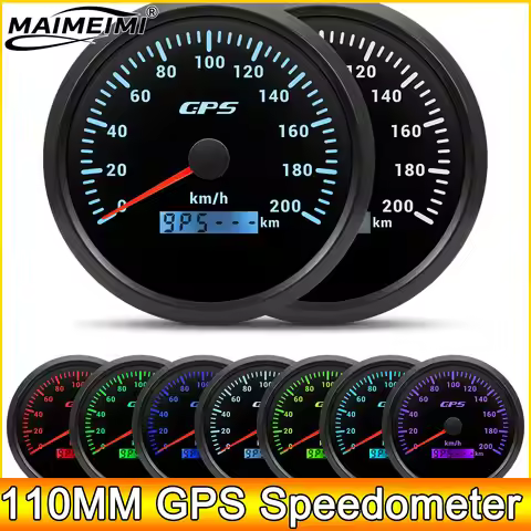AD 110MM GPS Speedometer With GPS Antenna for 12V 24V Car Boat Marine 120/200KMH MPH Speed Gauge Odo