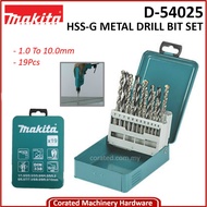 [CORATED] Makita HSS-G Metal Drill Bit 19PCS. Metal Box Set (1.0 To 10.0mm) D-54025