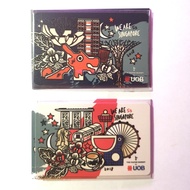 Set of 2pc UOB WE ARE SINGAPORE Iconic Singapore Places of Interest Emboss Effect Ezlink Ez-Link Cards (A2)