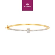 HABIB Tapered and Diamond Bangle in 375/9K Yellow Gold 682621025(YG)