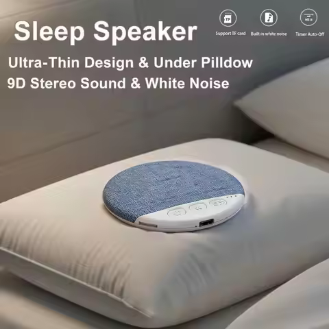 Pillow Speaker Sleep Music Player Under Pillow White Noise Machine 9D Stereo Timer Auto-Off
