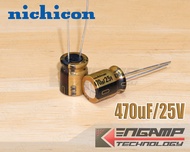 (10ตัว) [E-CAP] 470uF/25V 85 C Nichicon FW(M) 10x12.5mm P=5mm
